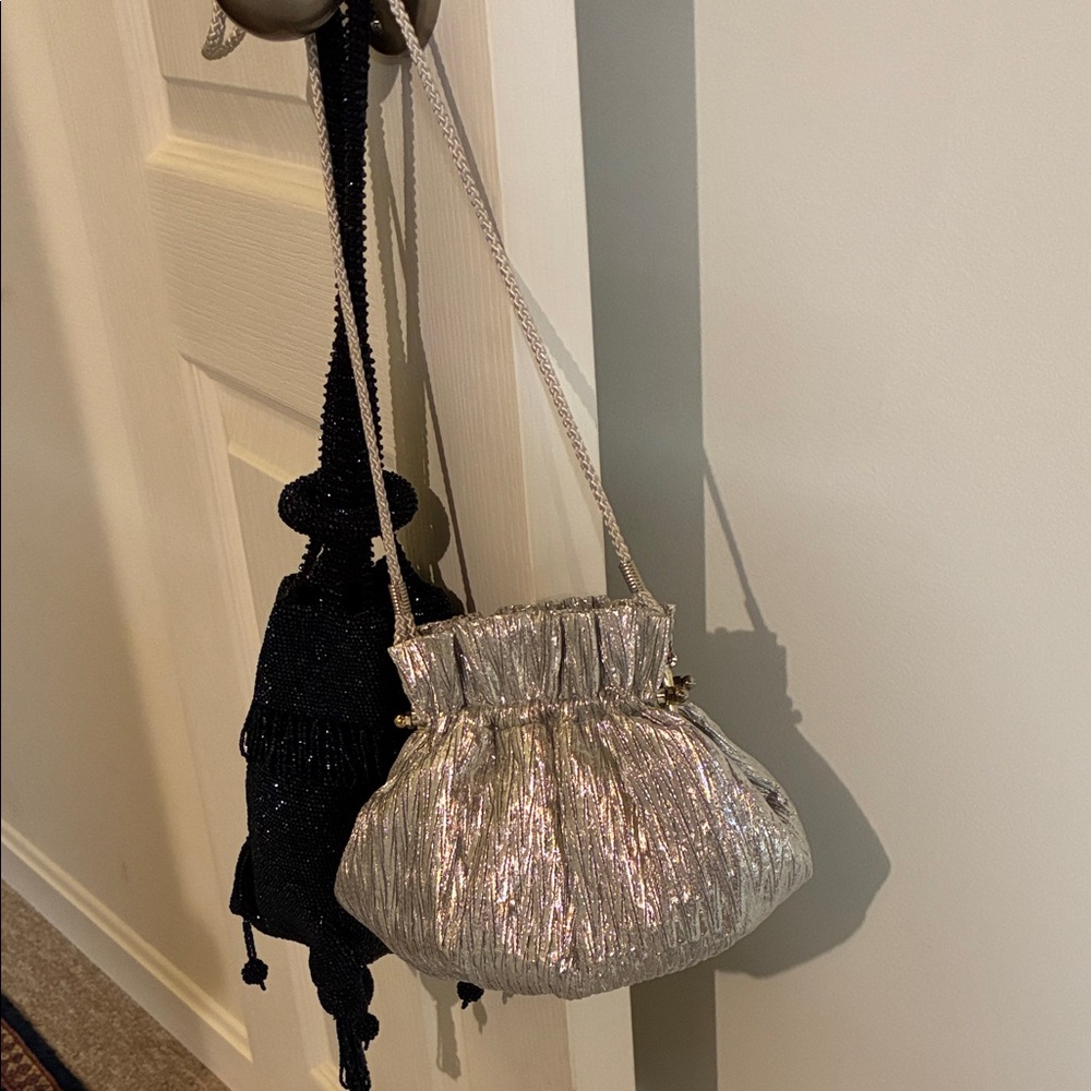 Vintage Silver and Black Clutch Set